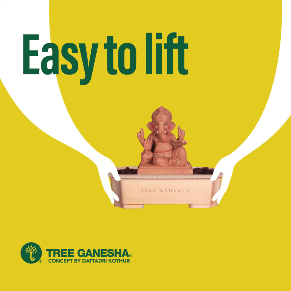 Eco-friendly ganpati - Easy to lift