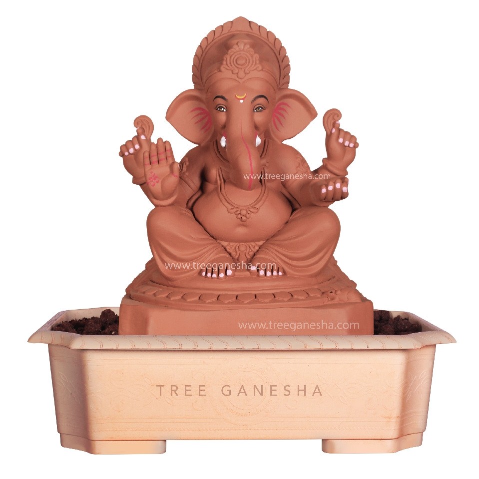 15inch Eco-Friendly Ganpati Murti | Tree Ganesha (Vinayak Ganpati)