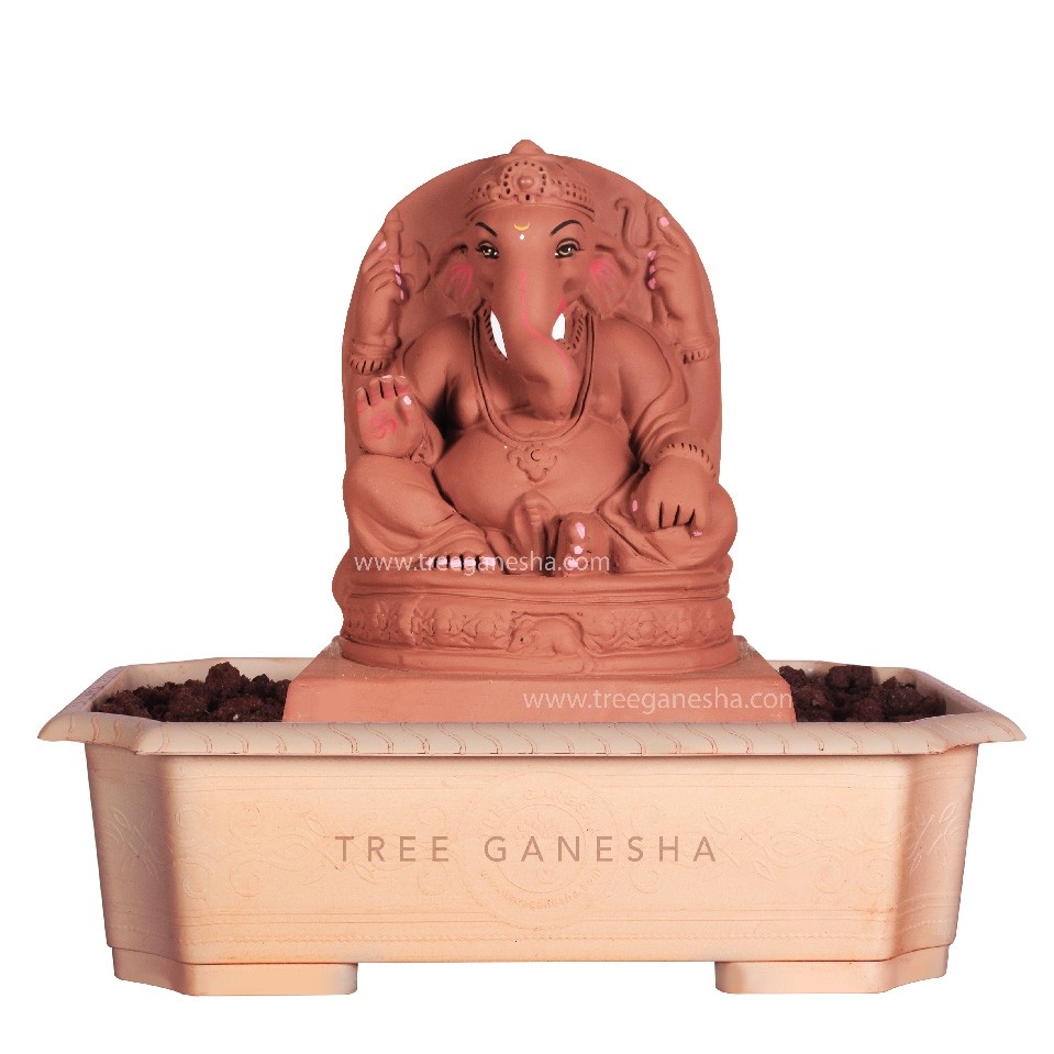 12inch Eco-Friendly Ganpati Murti | Tree Ganesha (Swayambhu)