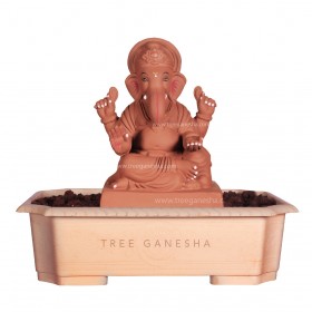 9inch Eco-Friendly Ganpati Murti | Tree Ganesha (Shivrekar)